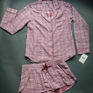 UGG Milo Check Short Pajamas (Warm Sienna)